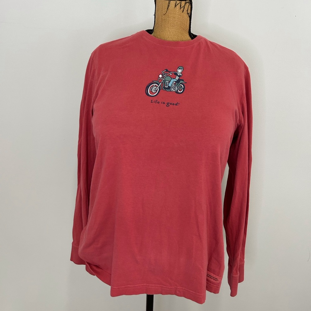 Life Is Good Red Long Sleeve Tee